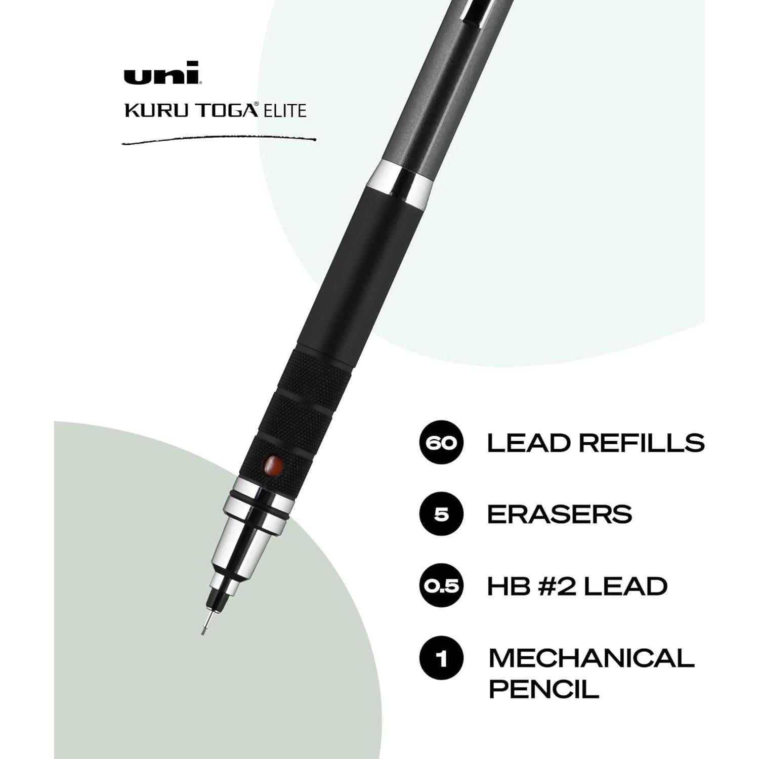 Lápiz Mecánico Uniball Kuru Toga Elite 0.5mm Cuerpo Metal