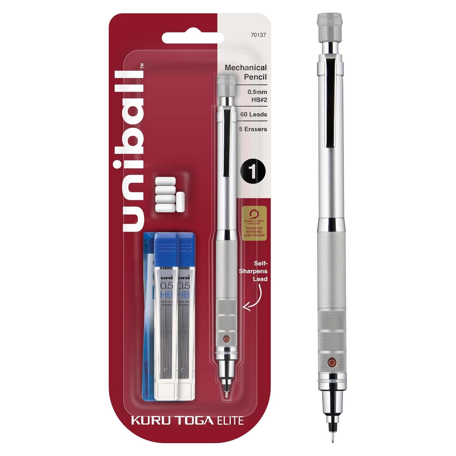 Lápiz Mecánico Uniball Kuru Toga Elite 0.5mm con 60 Recargas