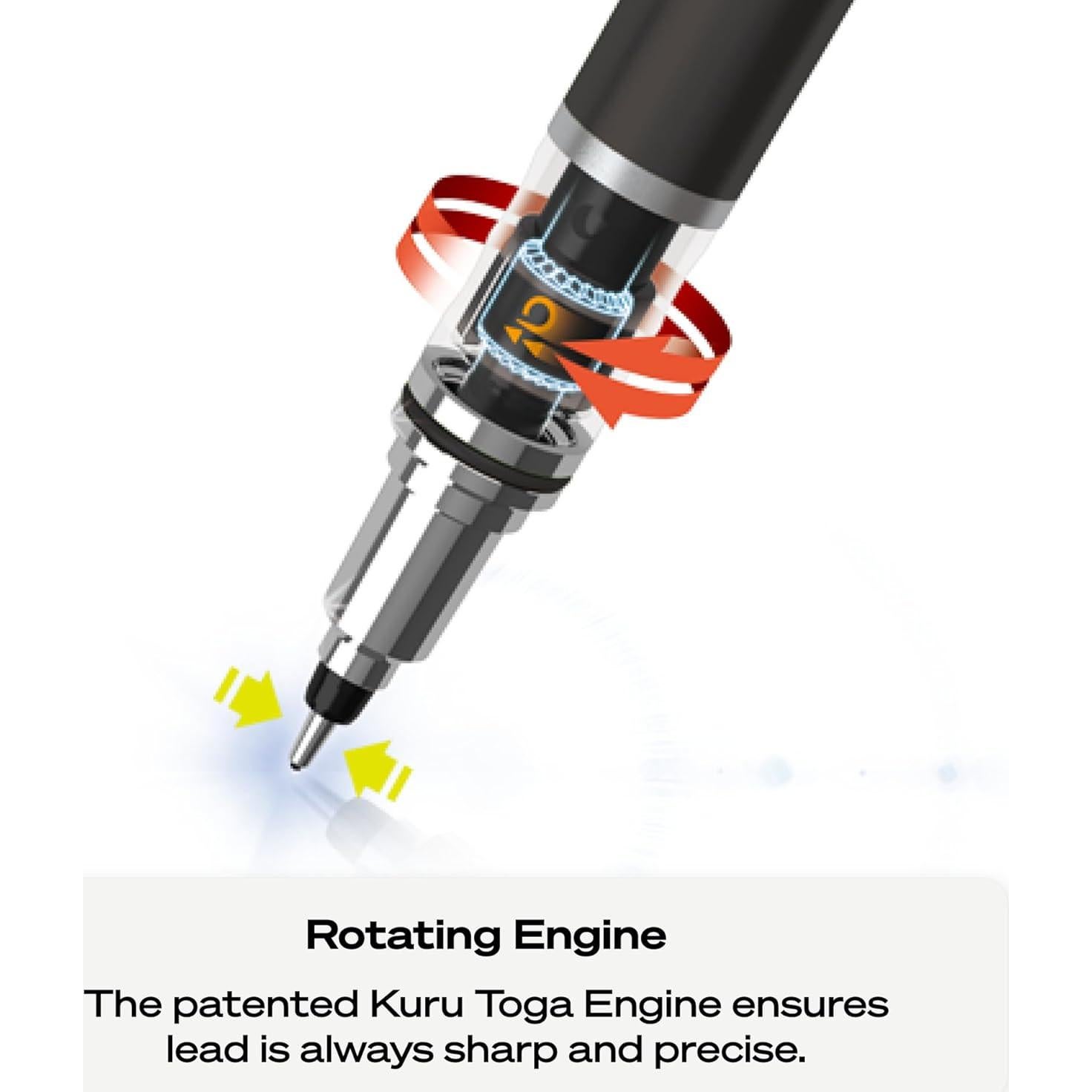 Lápiz Mecánico Uniball Kuru Toga Elite 0.5mm con 60 Recargas