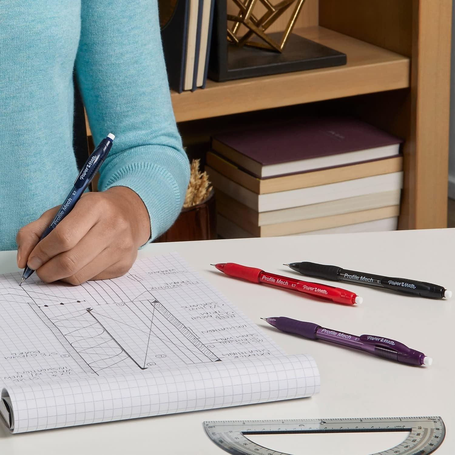 Lápiz Mecánico Paper Mate Profile 0.7mm HB #2 - 8 Unidades