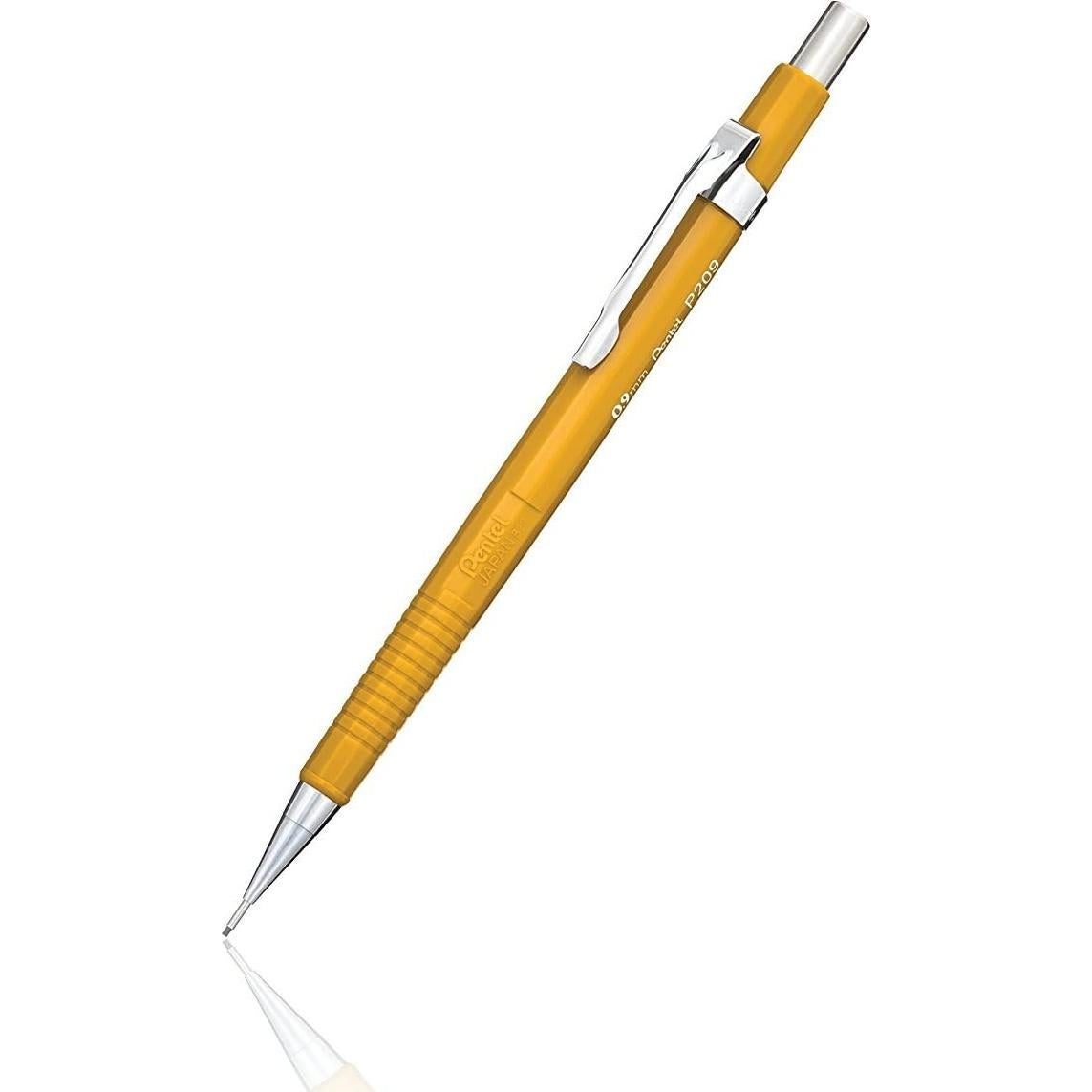Lápiz de Dibujo Automático Pentel P290C 0.9mm Amarillo 6 Unidades