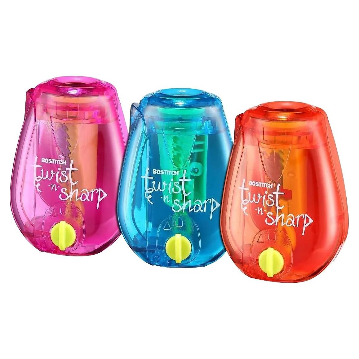 Sacapuntas Manual Bostitch Twist-N-Sharp, Paquete de 3