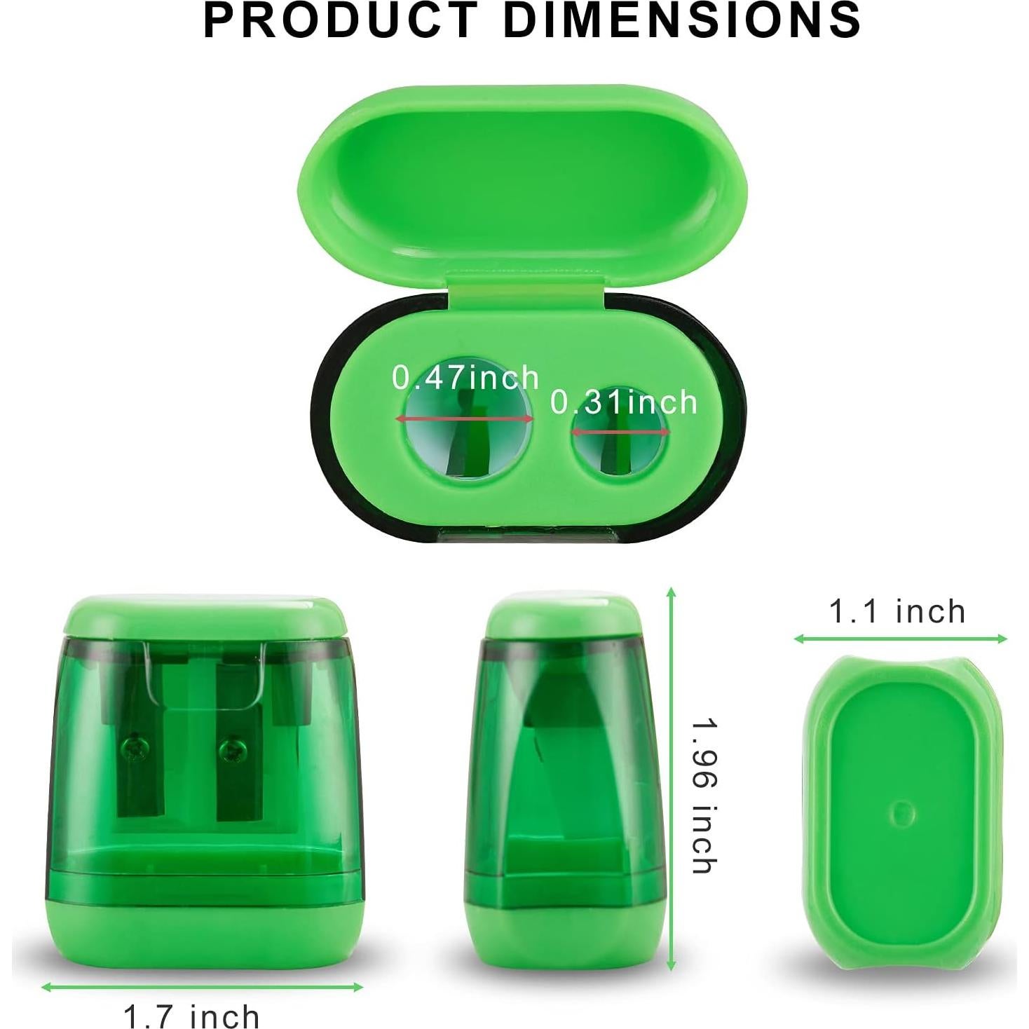 Afilador de Lápices Manual Sonuimy Doble Orificio 4 Piezas