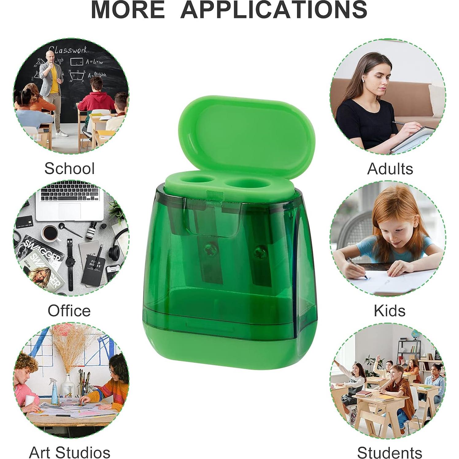 Afilador de Lápices Manual Sonuimy Doble Orificio 4 Piezas