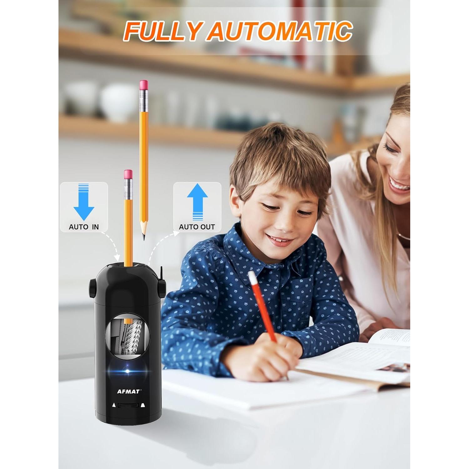 Sacapuntas Eléctrico AFMAT PSX5BK para Lápices 7-11.5mm