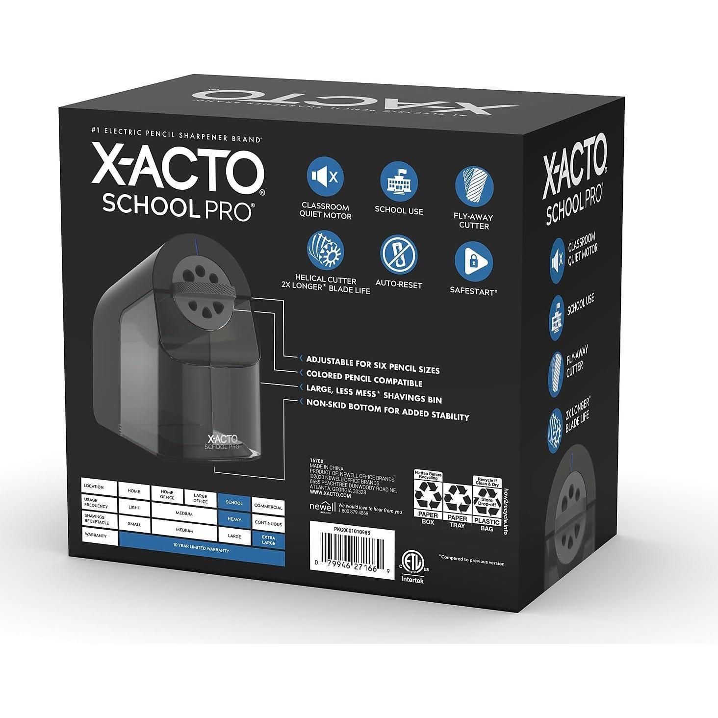 Sacapuntas Eléctrico X-ACTO SchoolPro, Negro, 1 Cuenta