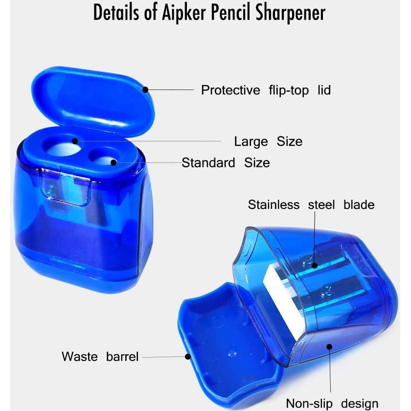 Sacapuntas Manual Aipker Doble Orificio Multicolor 4PCS