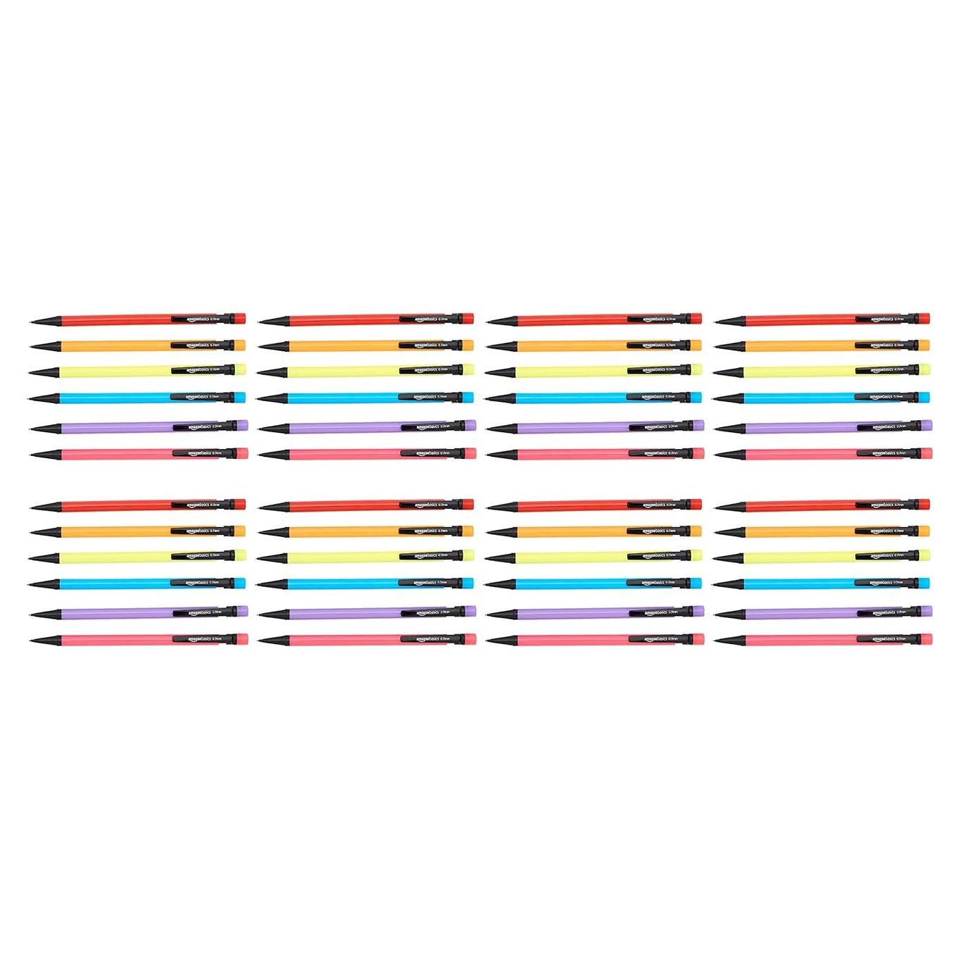 Lápices Mecánicos Amazon Basics 0.7mm Multicolor Paquete 48