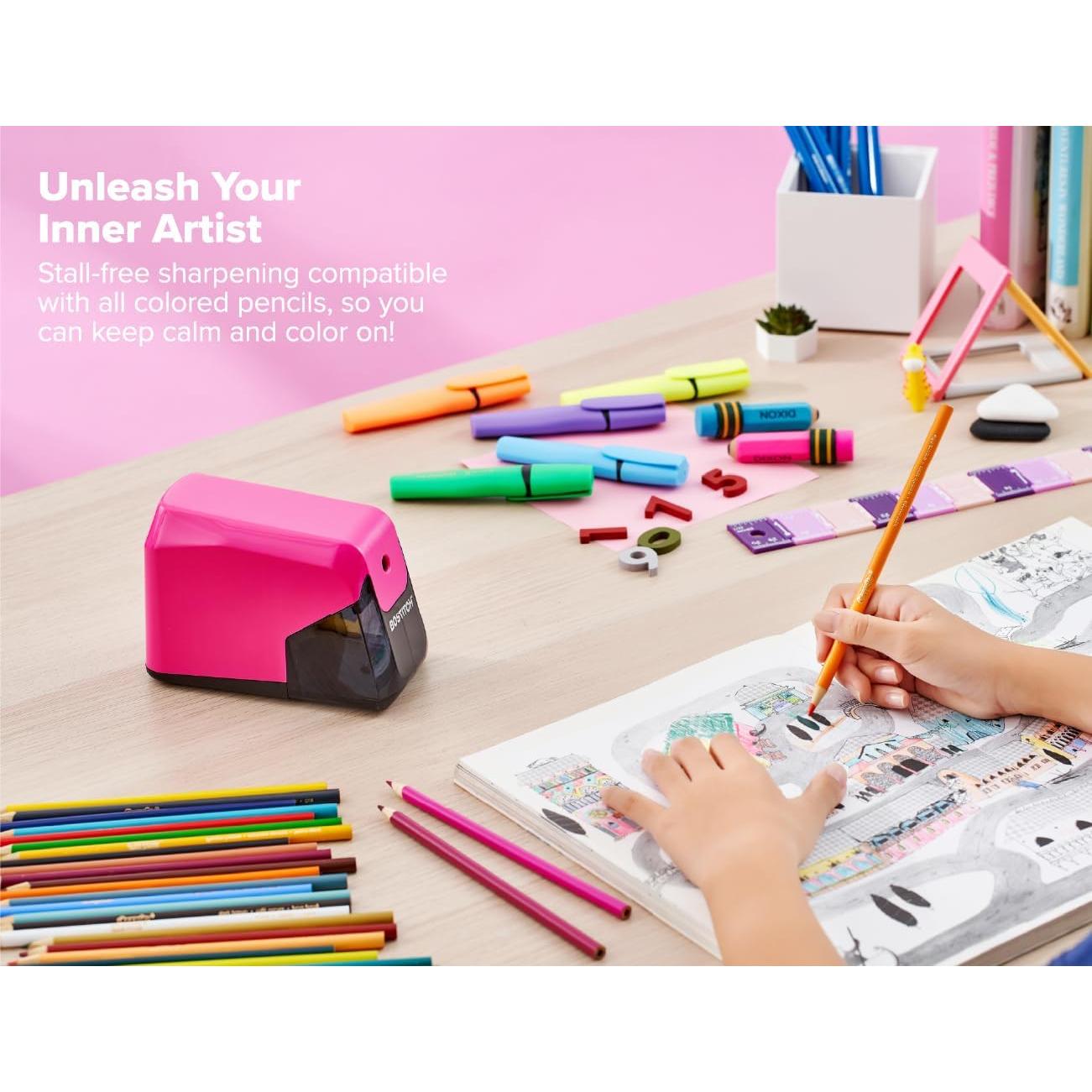 Sacapuntas eléctrico Bostitch BPS4-PINK, rosa, 4x vida cortador