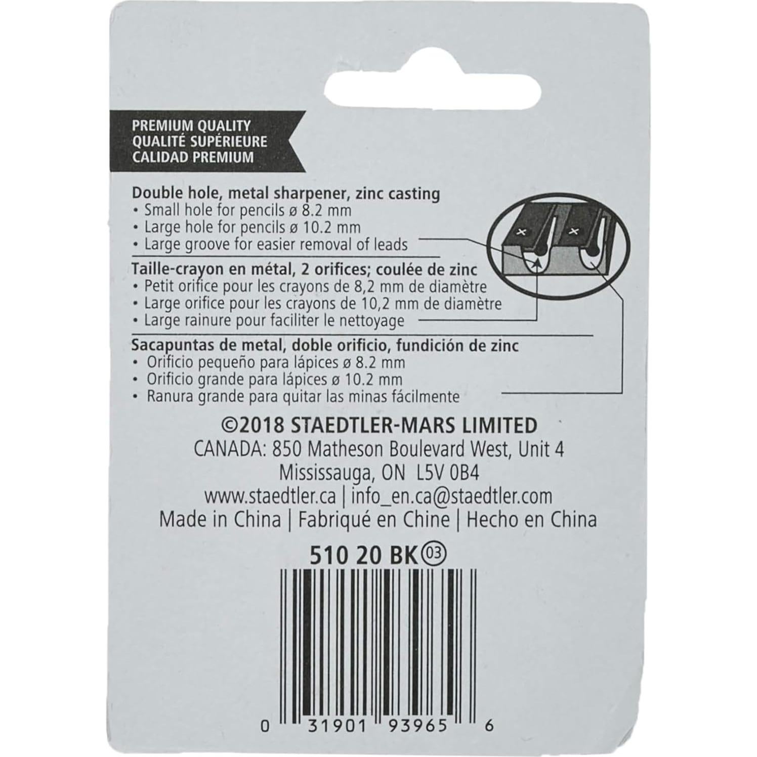Afilador de Lápices Doble Orificio STAEDTLER Metal 23° 30°