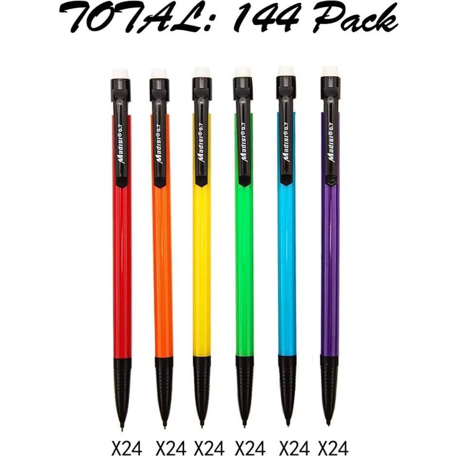 Lápiz Mecánico Madisi 0.7mm HB #2 Paquete 144 Unidades