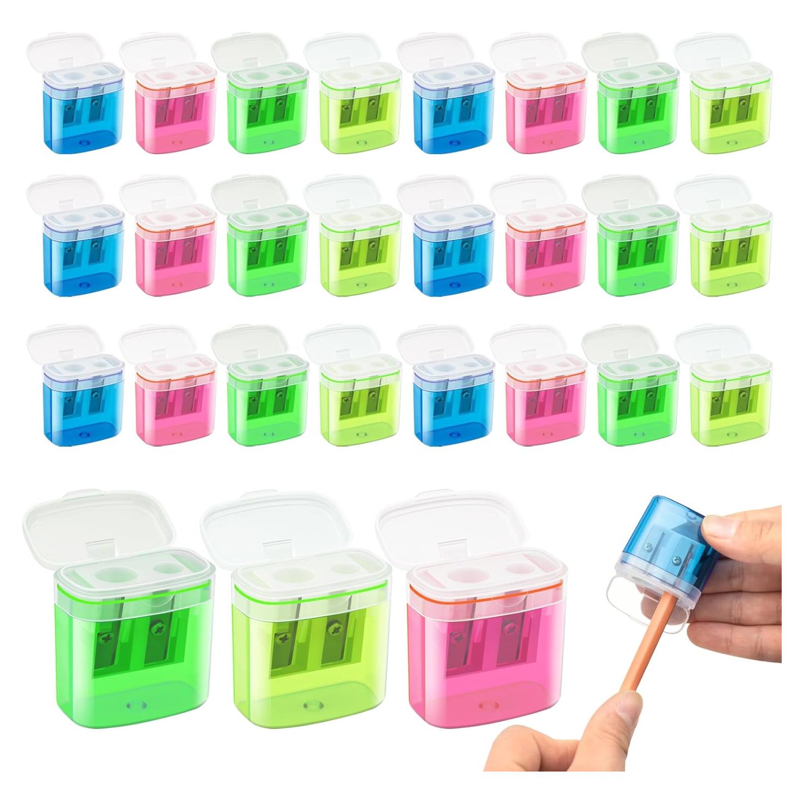 24 Sacapuntas Manuales JEFURE Doble Agujero Multicolor