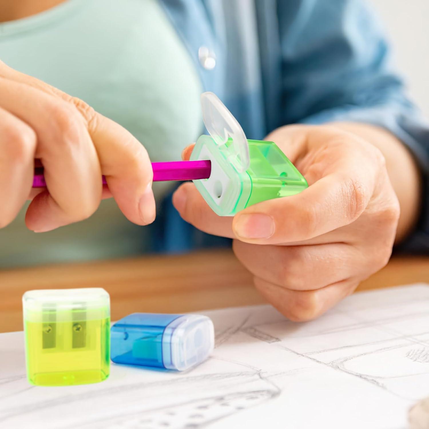 24 Sacapuntas Manuales JEFURE Doble Agujero Multicolor