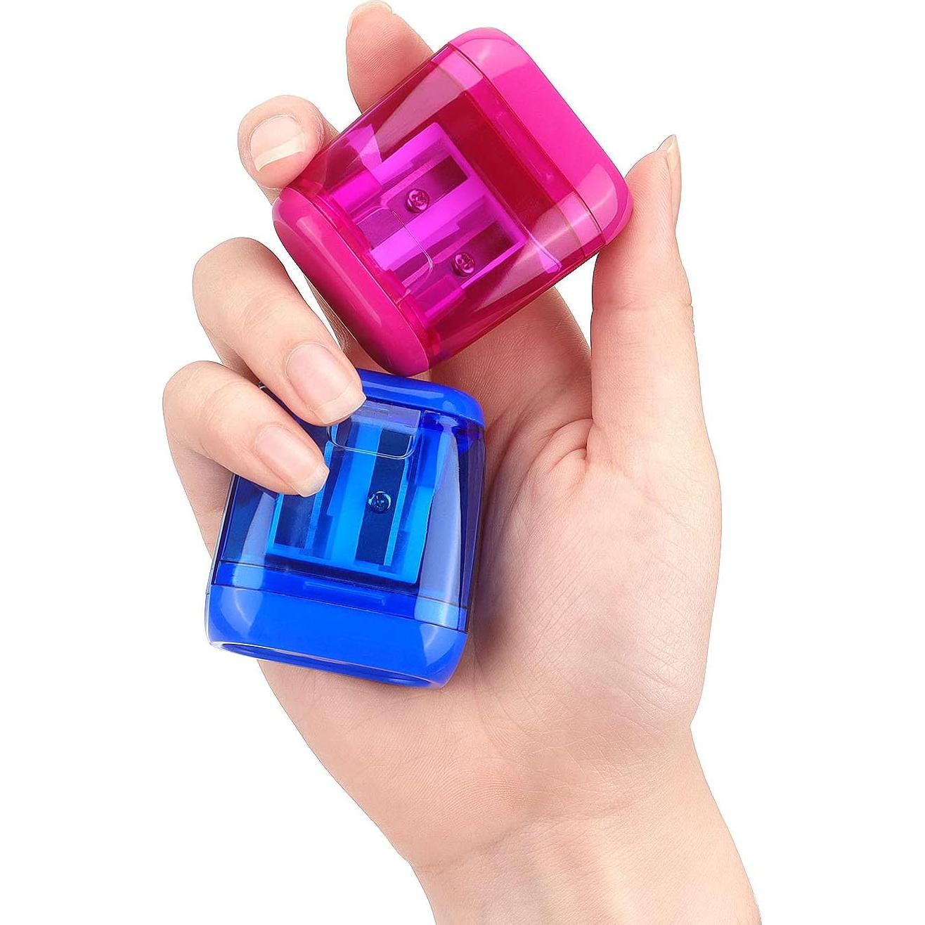 Paquete de 4 Sacapuntas Doble Agujero Hutou - Colores Variados