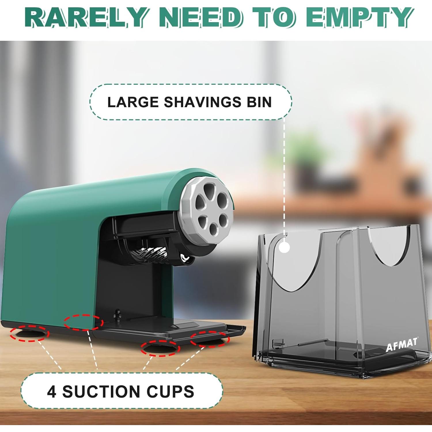 Sacapuntas Eléctrico AFMAT Verde 6 Agujeros Ahorra Lápices