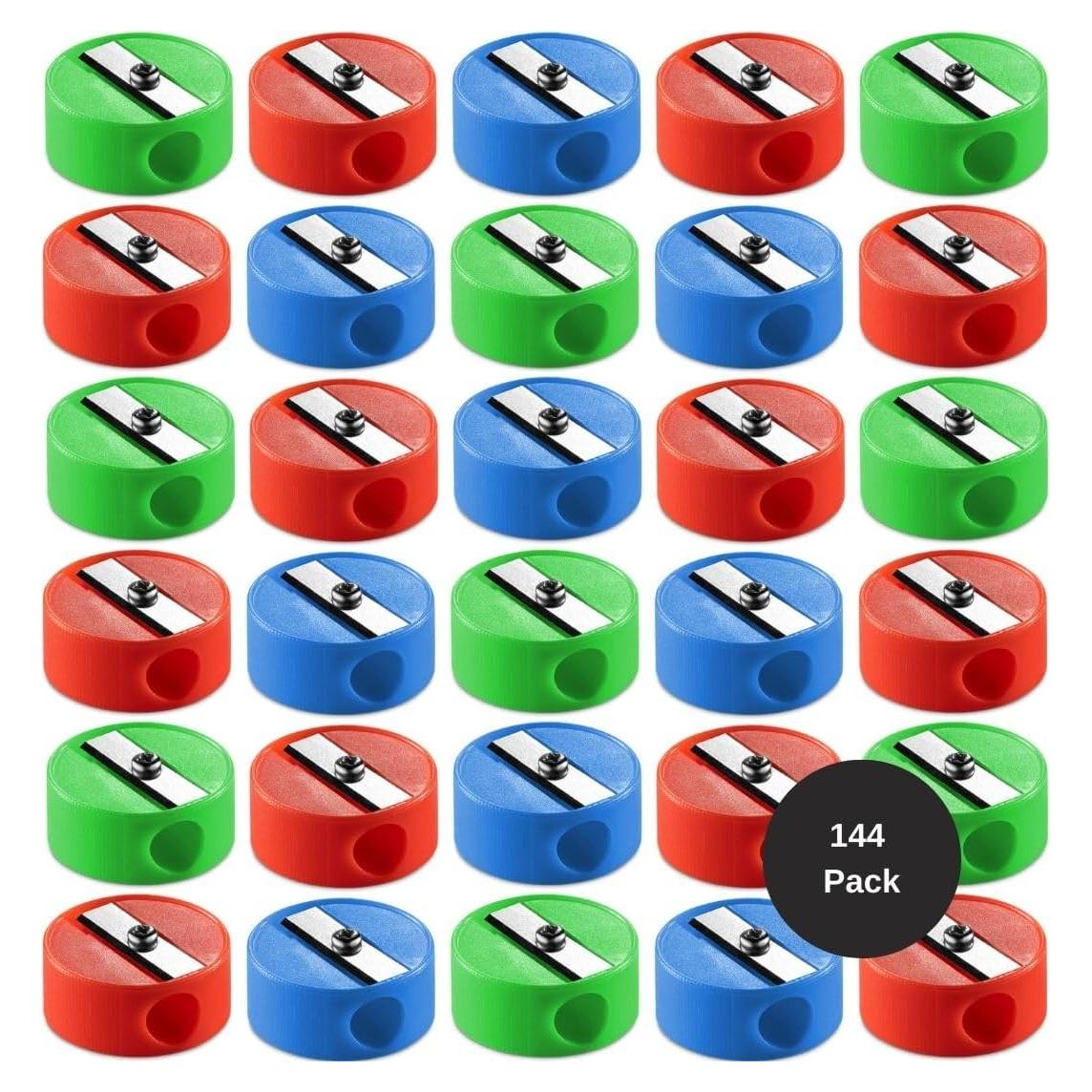 Afiladores de lápiz Bedwina - Paquete de 144 mini colores