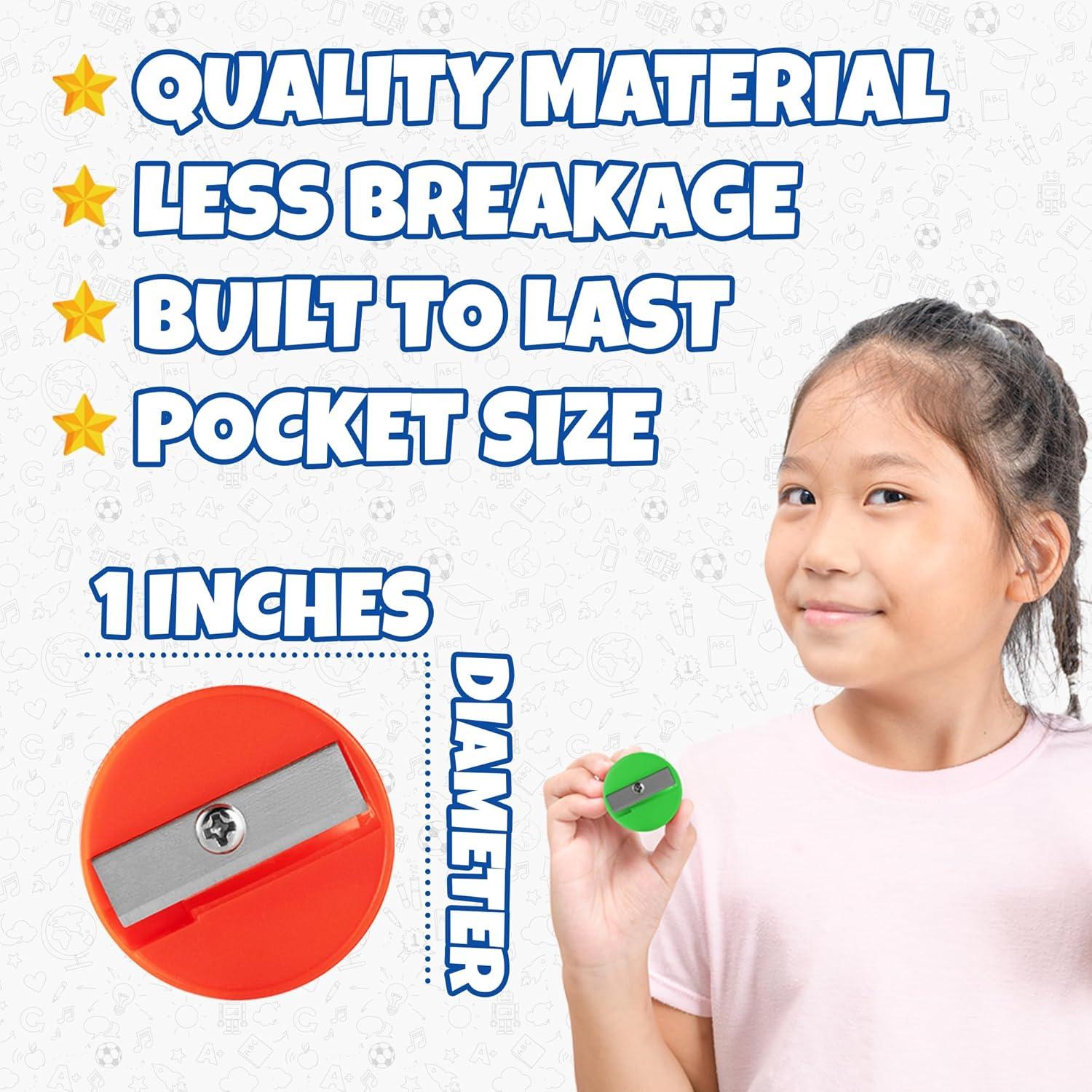 Afiladores de lápiz Bedwina - Paquete de 144 mini colores