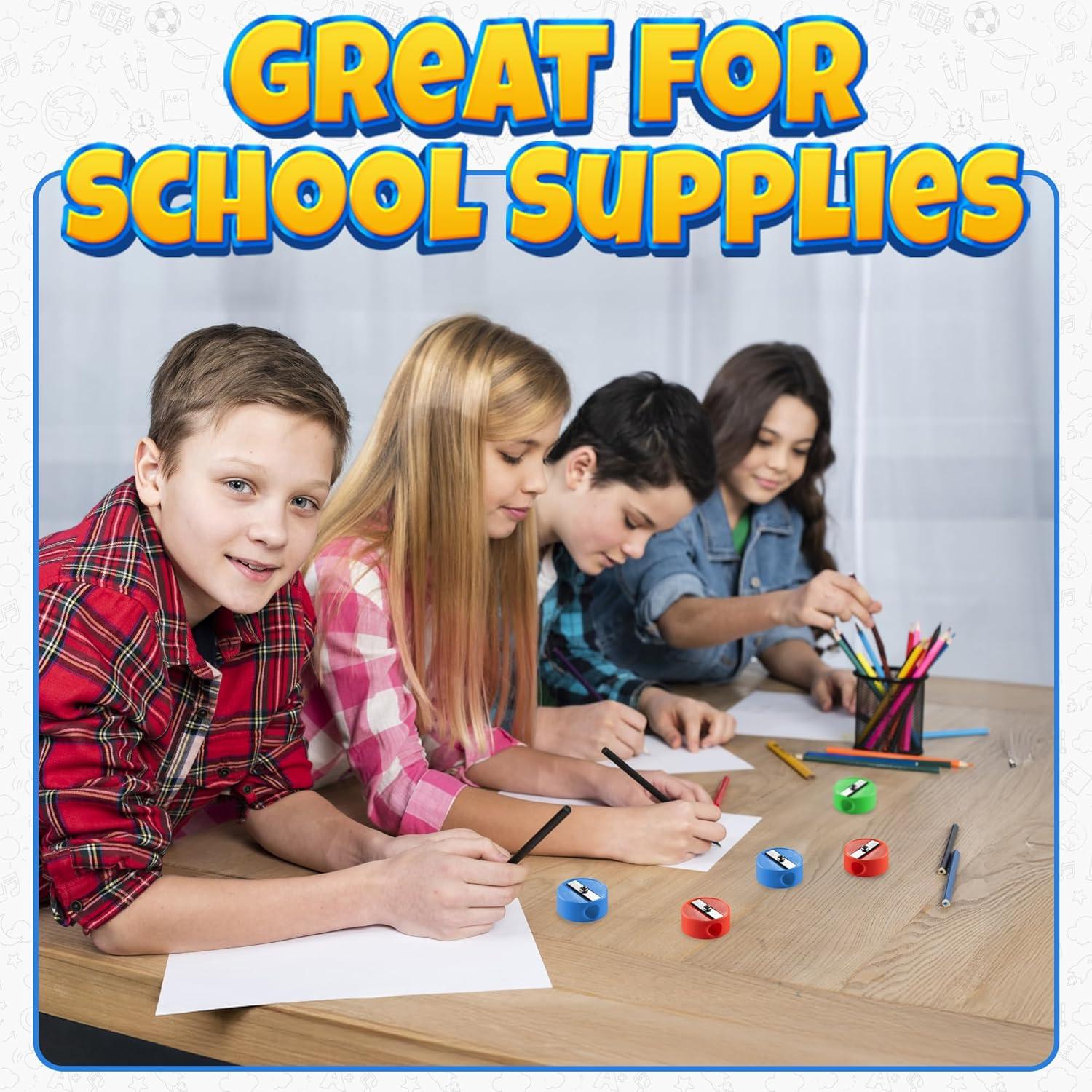 Afiladores de lápiz Bedwina - Paquete de 144 mini colores