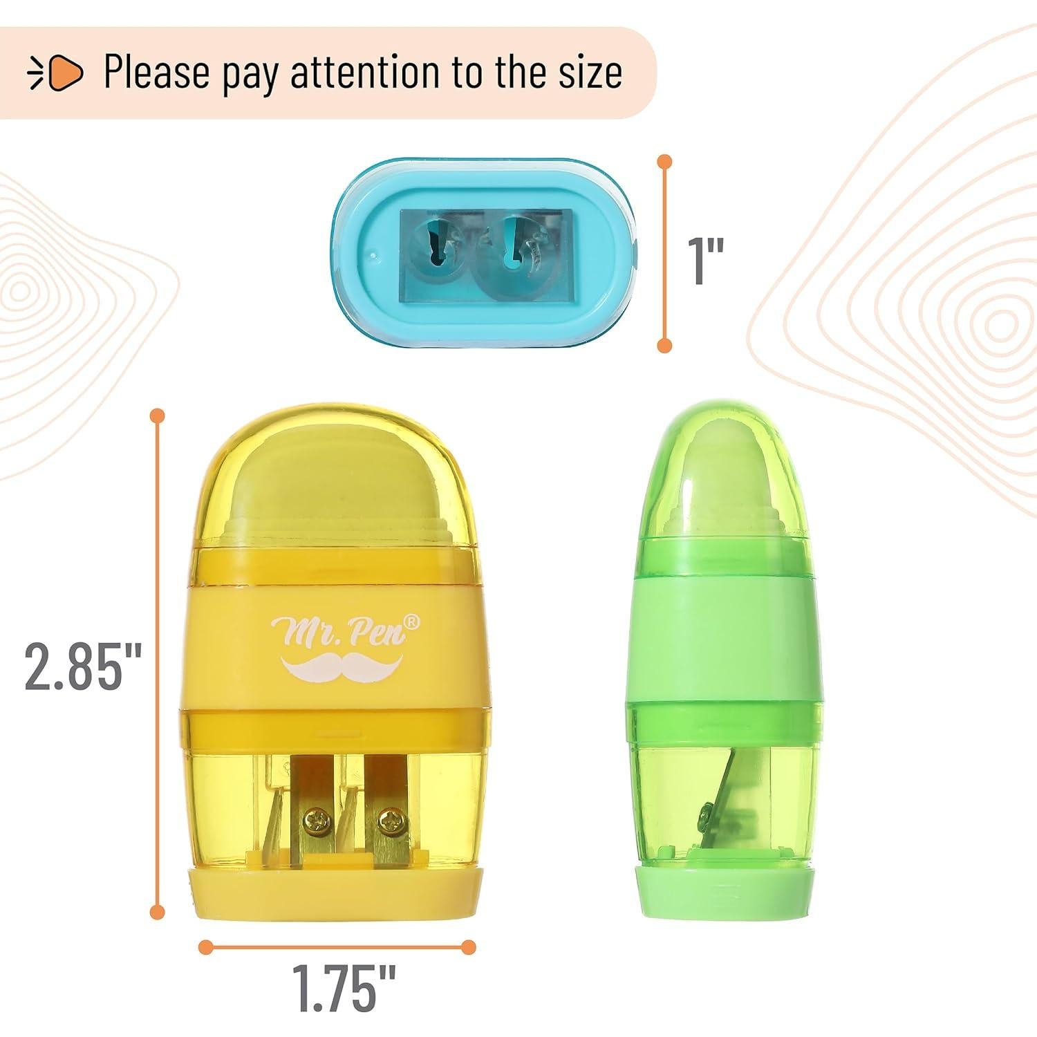 Set de Sacapuntas y Borrador Mr. Pen - 4 Piezas Coloridas