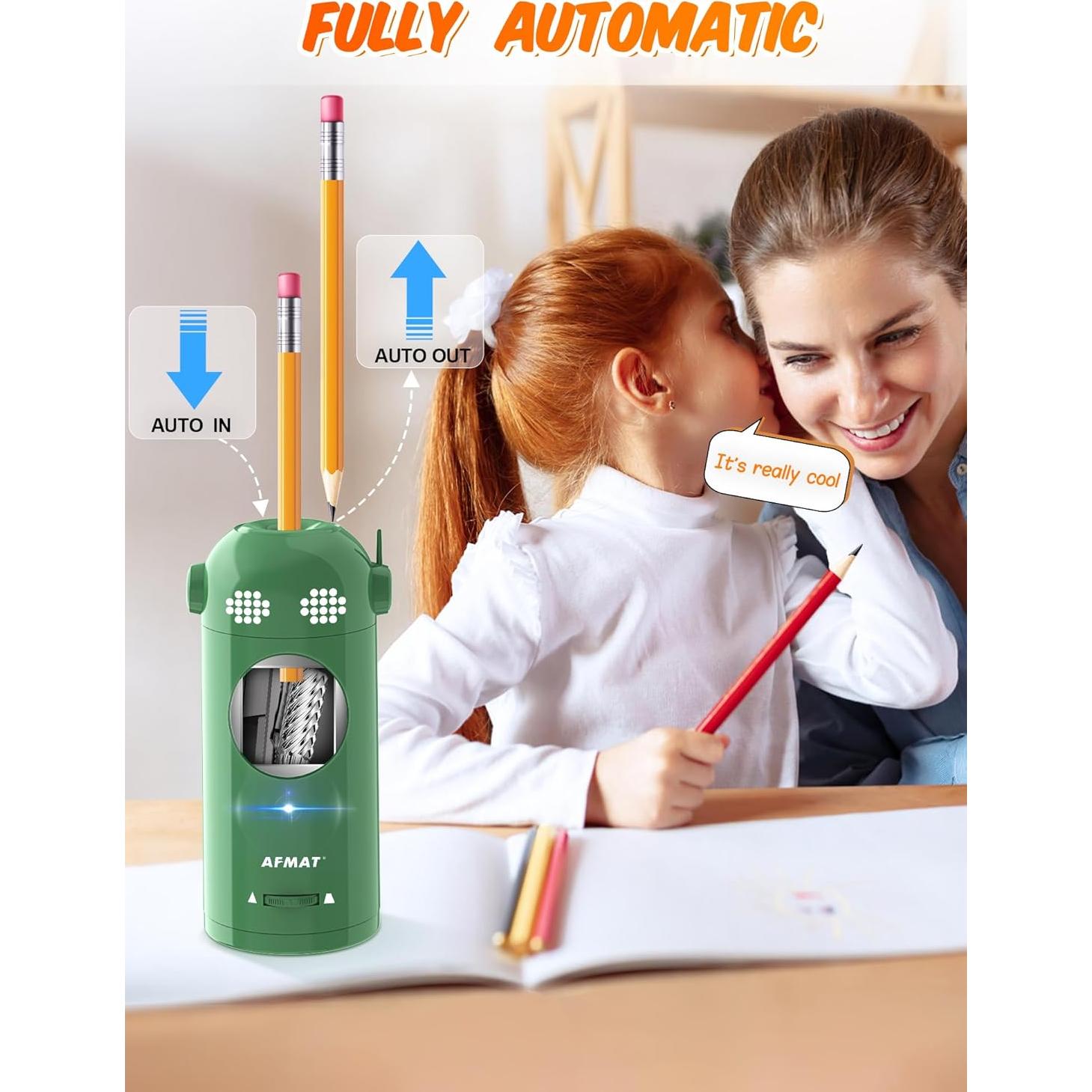 Sacapuntas Eléctrico Automático AFMAT Verde 7-11.5mm