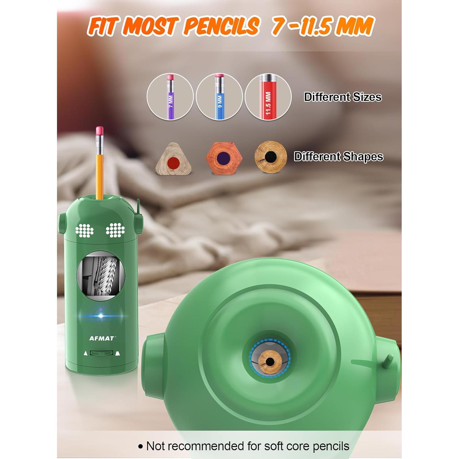 Sacapuntas Eléctrico Automático AFMAT Verde 7-11.5mm