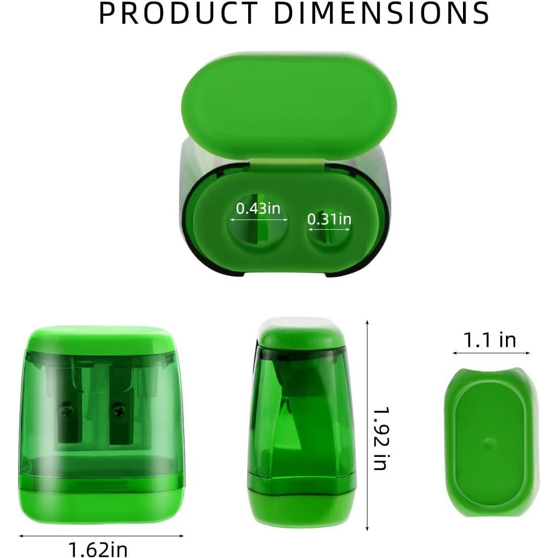 Set de 12 Sacapuntas Manuales Yuntop Doble Agujero Plástico