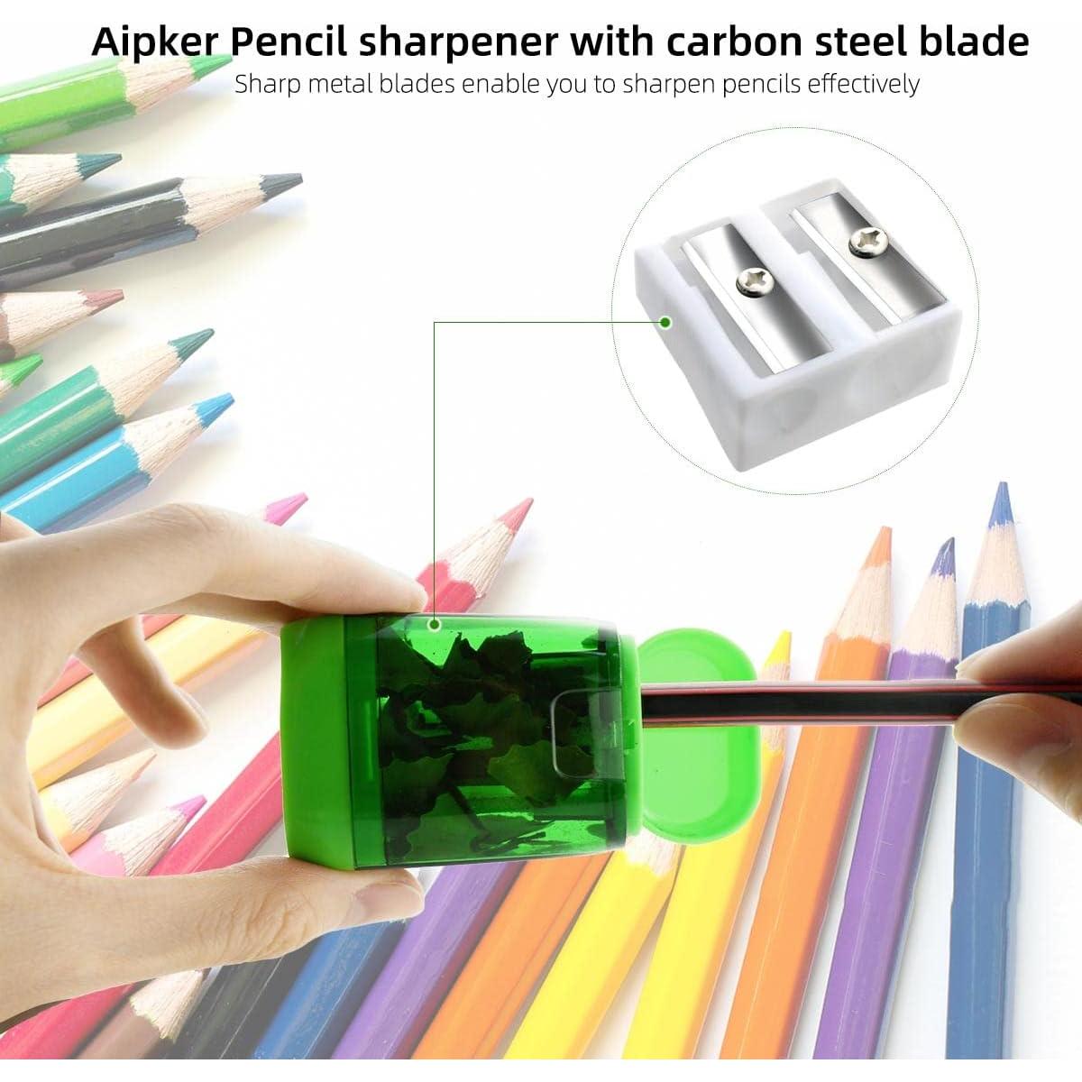 Set de 12 Sacapuntas Manuales Yuntop Doble Agujero Plástico