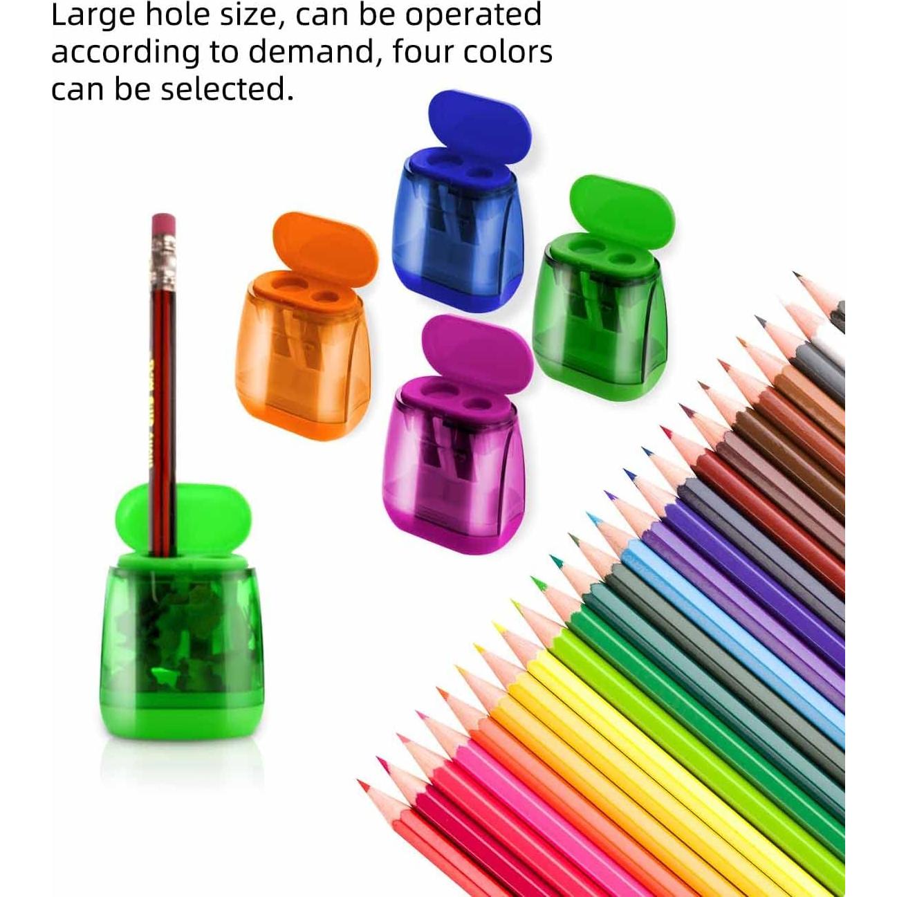 Set de 12 Sacapuntas Manuales Yuntop Doble Agujero Plástico