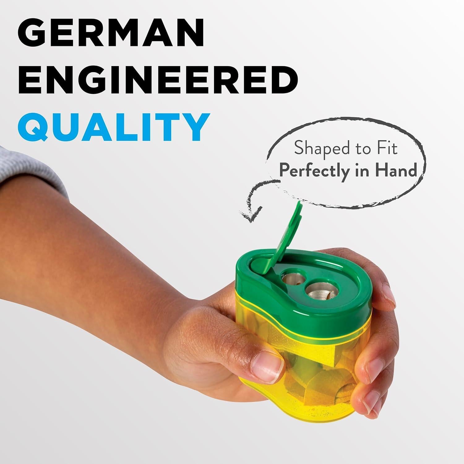 Sacapuntas Ticonderoga 2 Agujeros Amarillo Verde Ergonómico