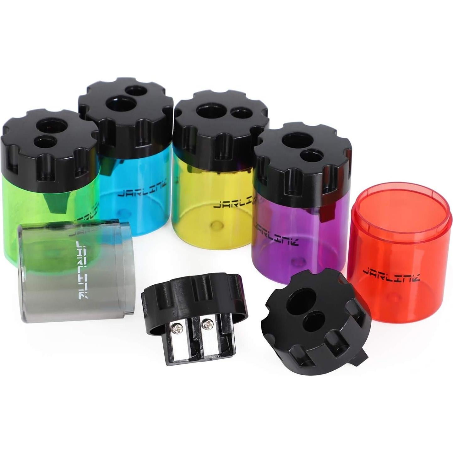 Sacapuntas Manuales JARLINK 6 Paquete Doble Orificio Multicolor