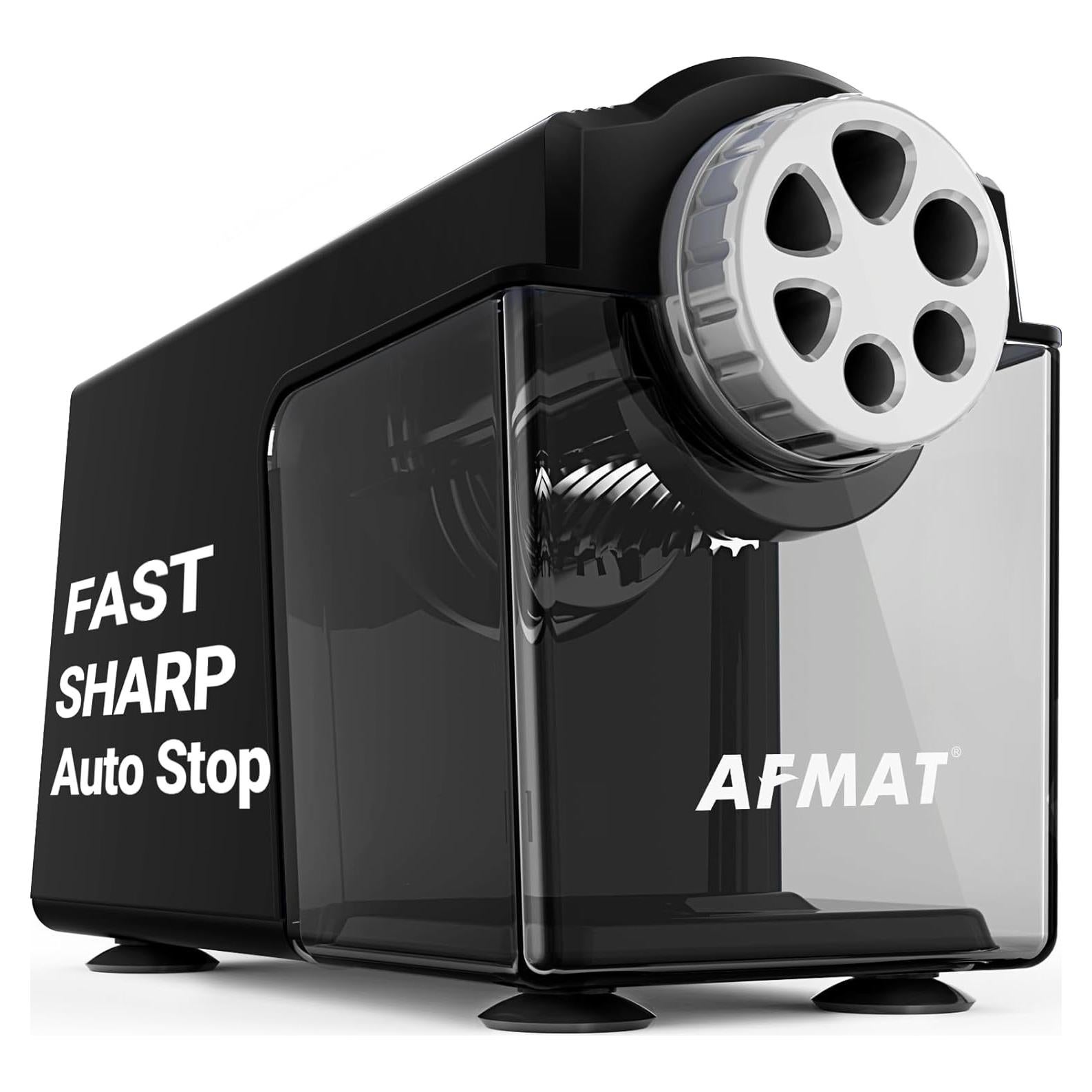 Sacapuntas Eléctrico AFMAT Pesado 6 Agujeros 0.77kg Negro