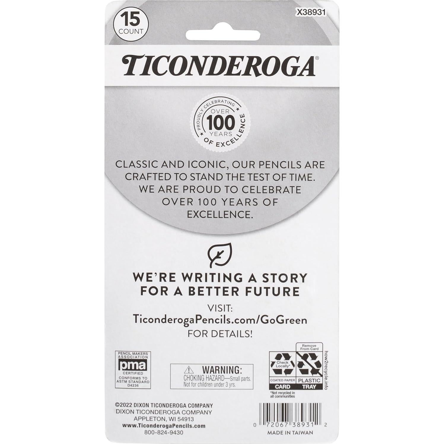 Gomas de Borrar Ticonderoga Multicolor - Paquete de 15 Unidades