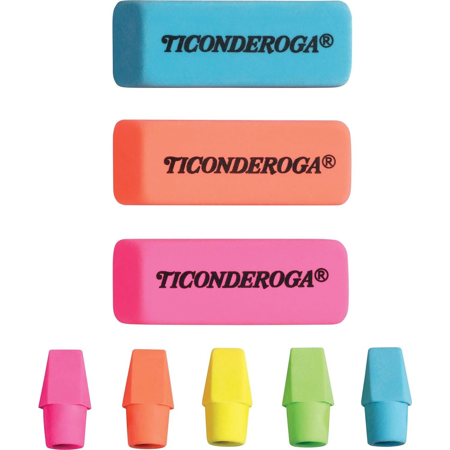 Gomas de Borrar Ticonderoga Multicolor - Paquete de 15 Unidades