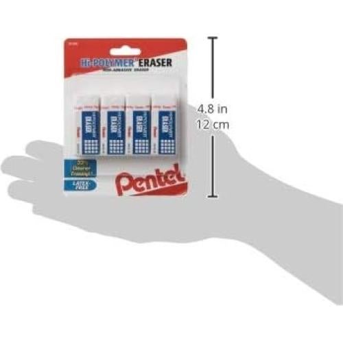 Borrador de Bloque Pentel Hi-Polymer Blanco - Paquete de 4