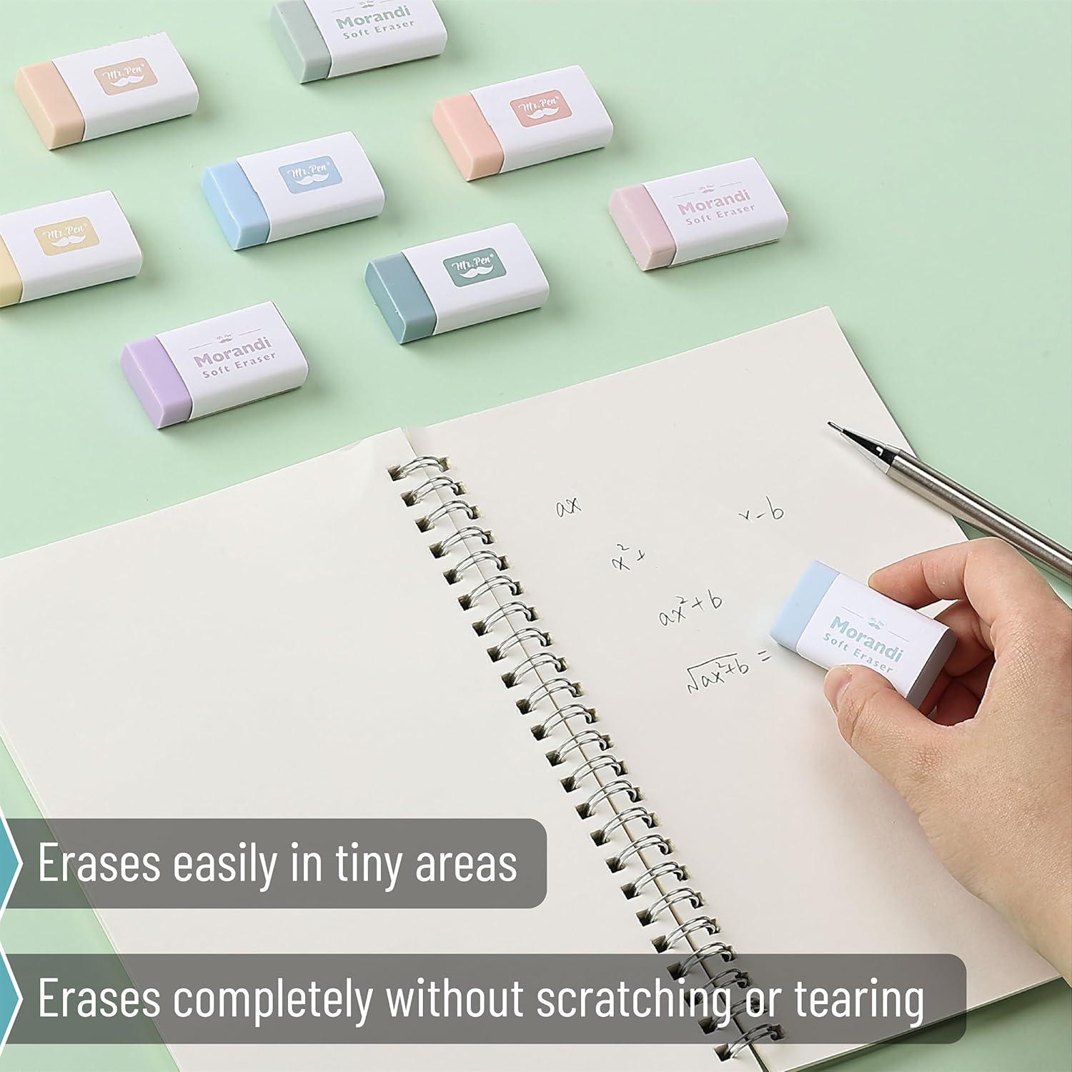 Gomas de Borrar Mr. Pen 10 Paquete Caucho Morandi Apagado