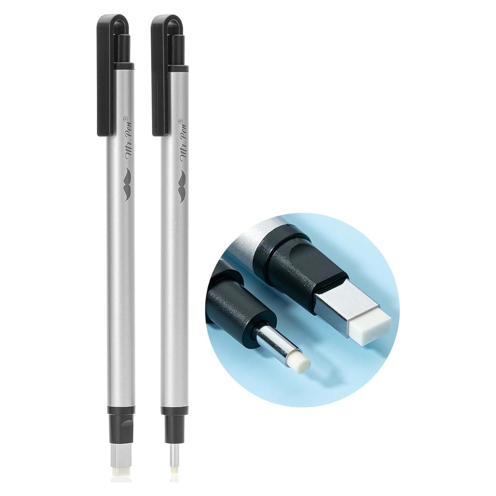 Borrador estilo bolígrafo Mr. Pen, 2 unidades, plateado