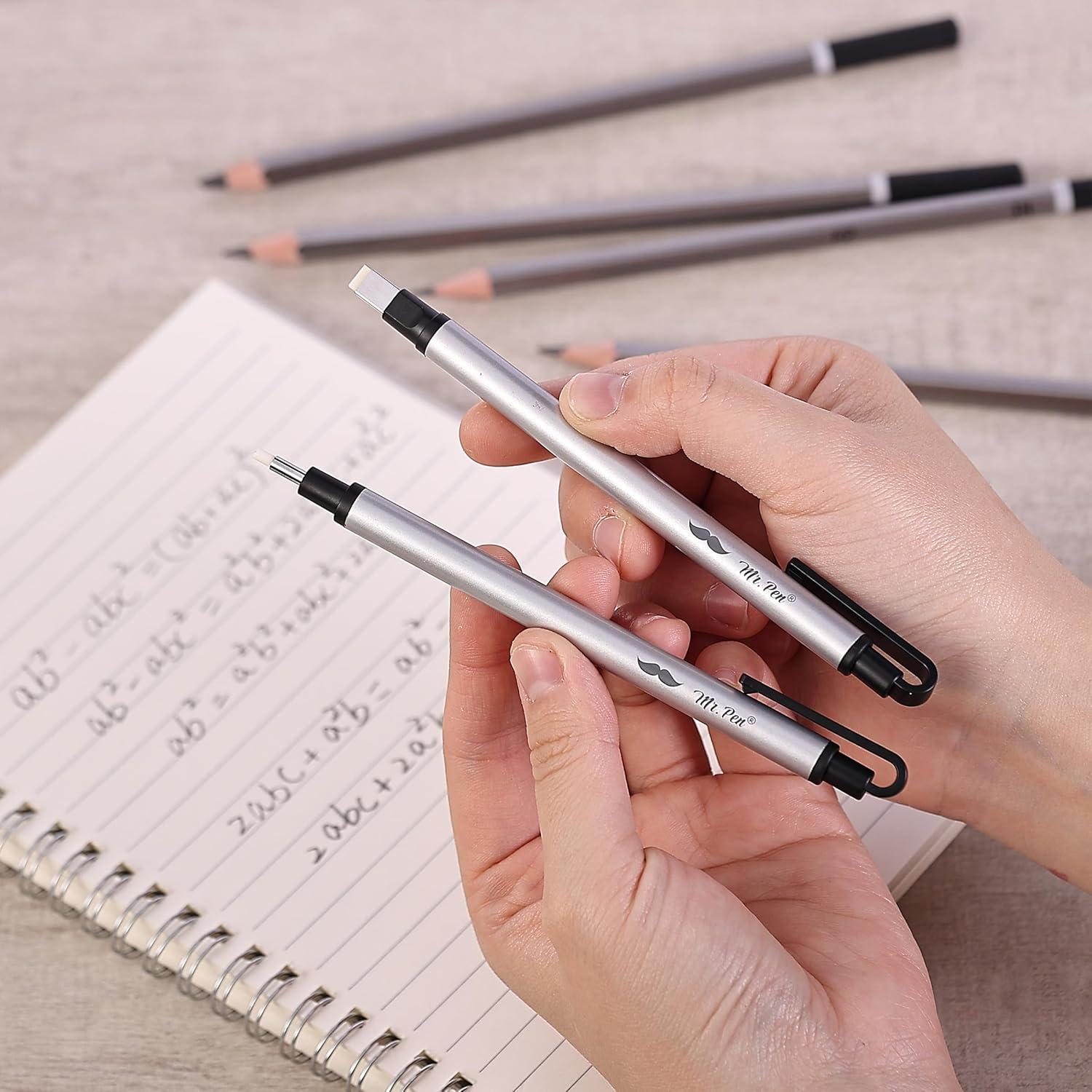 Borrador estilo bolígrafo Mr. Pen, 2 unidades, plateado