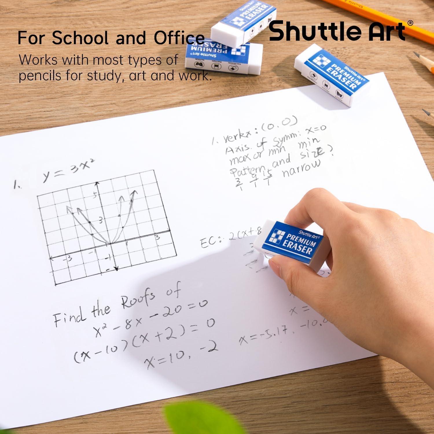 Borradores Shuttle Art 72 Piezas Blancos para Aula y Oficina