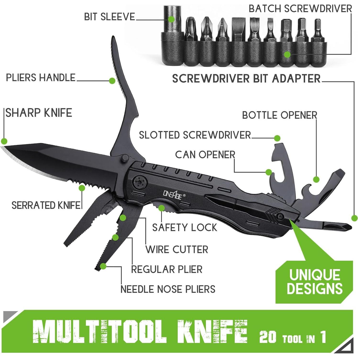 Cuchillo Multiherramienta ONEAGE 9 en 1 para Camping