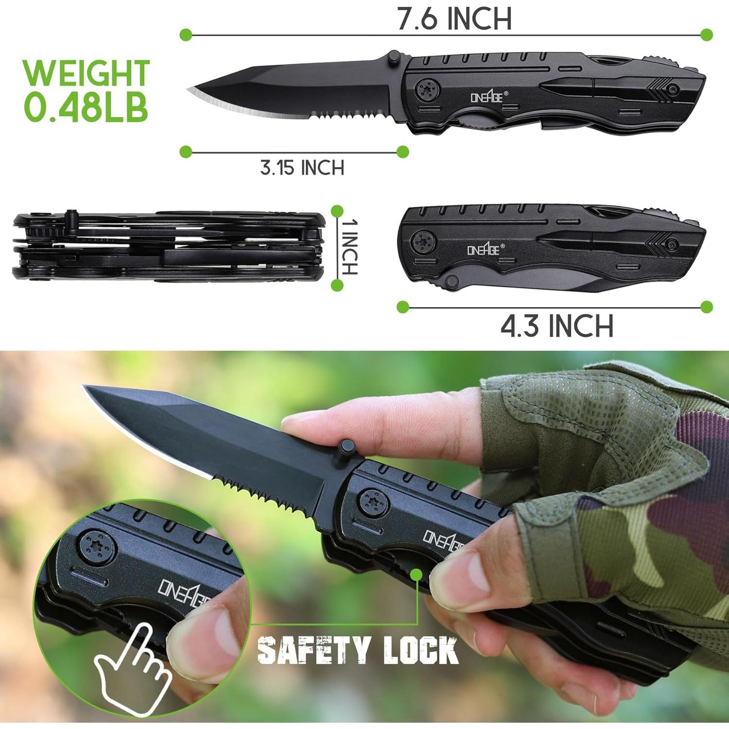 Cuchillo Multiherramienta ONEAGE 9 en 1 para Camping