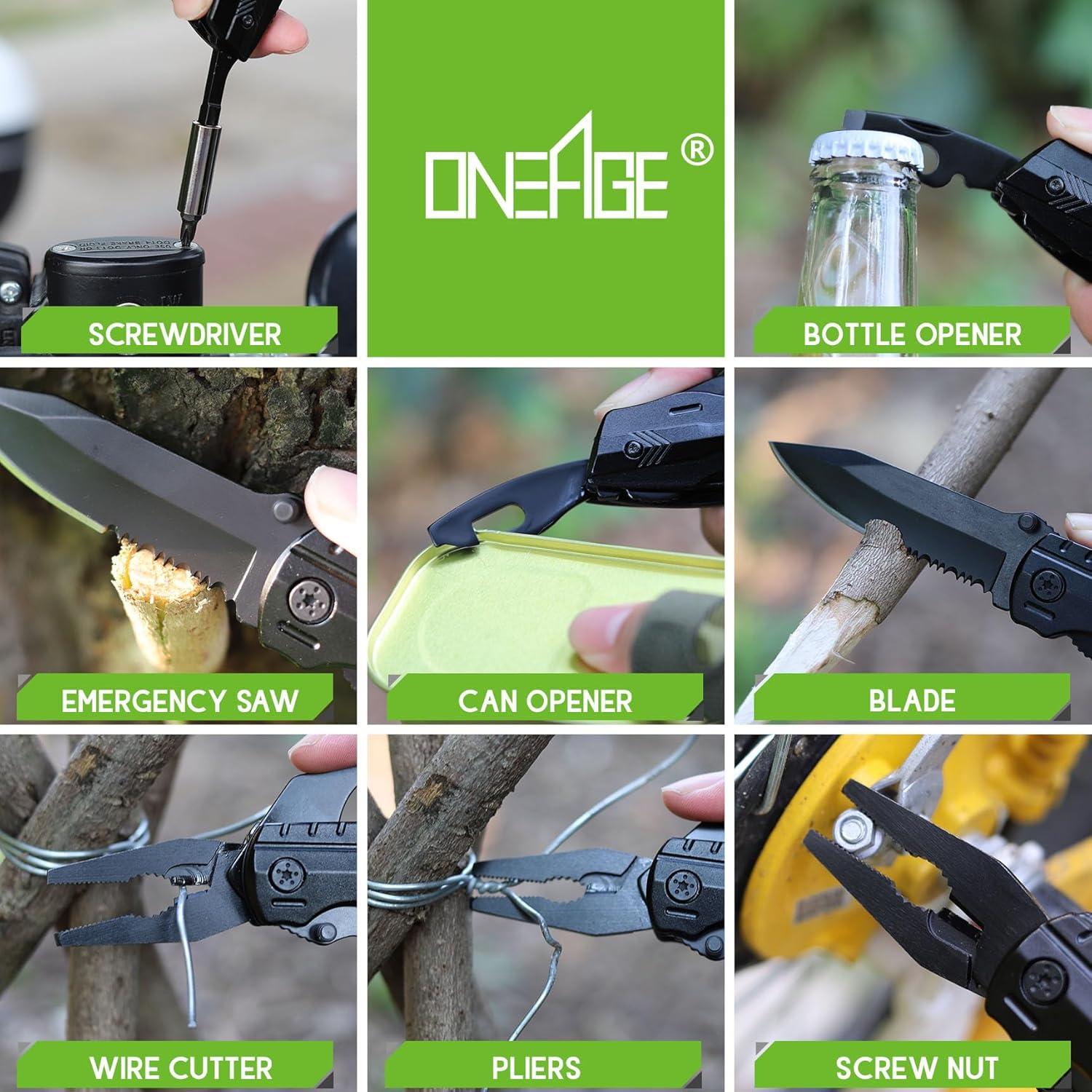 Cuchillo Multiherramienta ONEAGE 9 en 1 para Camping