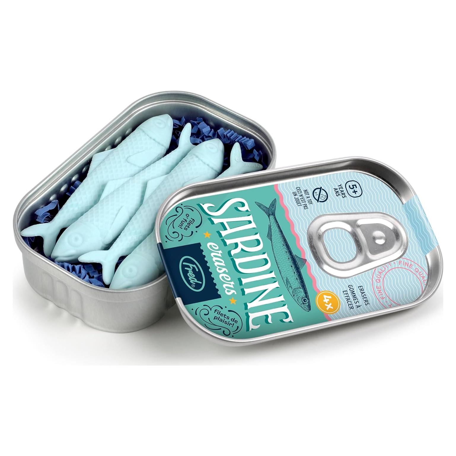 Set de 4 Borradores en Forma de Sardina Genuine Fred - Accesorio Divertido