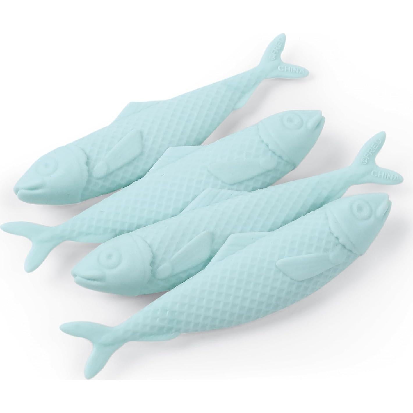 Set de 4 Borradores en Forma de Sardina Genuine Fred - Accesorio Divertido