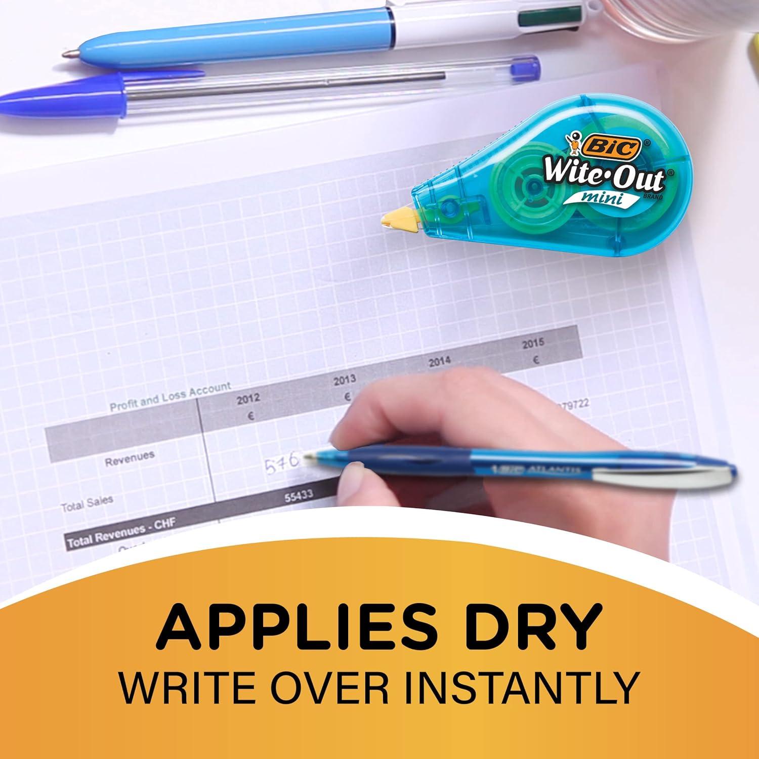 Cinta de Corrección Mini BIC Wite-Out, 6 Dispensadores, 5 Metros