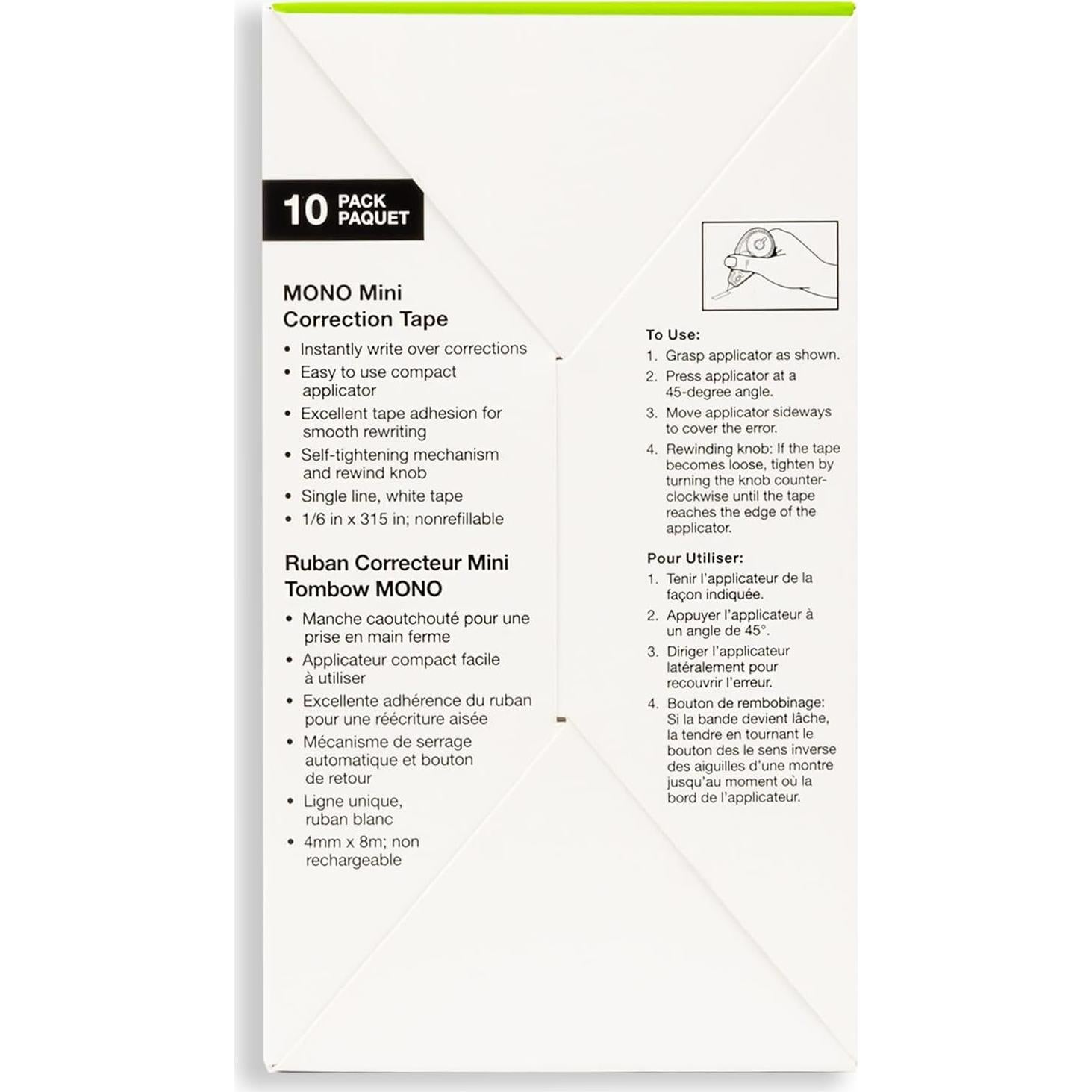 Cinta de Corrección Tombow 68722 Mini 10 Unidades 0.43 cm