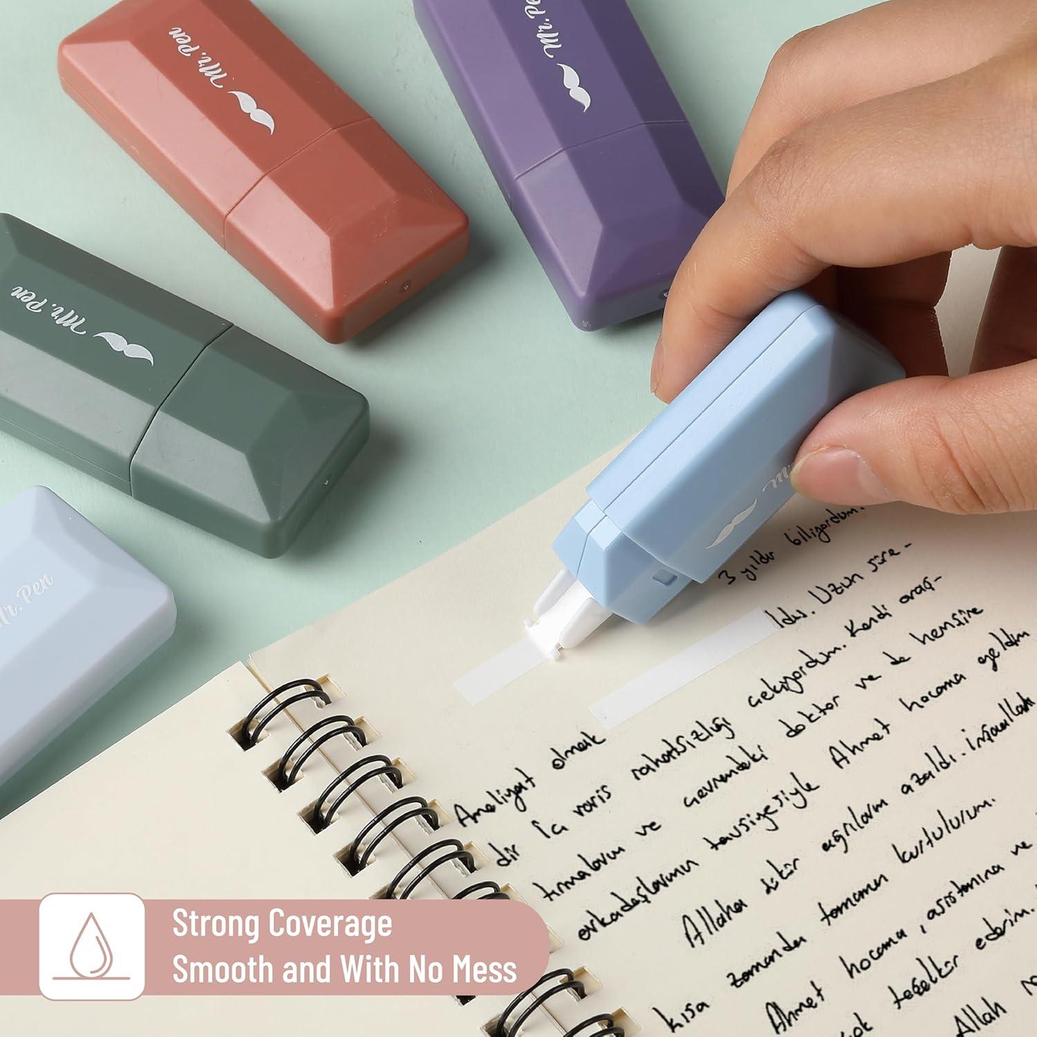 Cinta Correctora Mr. Pen 12pcs 0.51cm x 600.84cm Colores Pastel