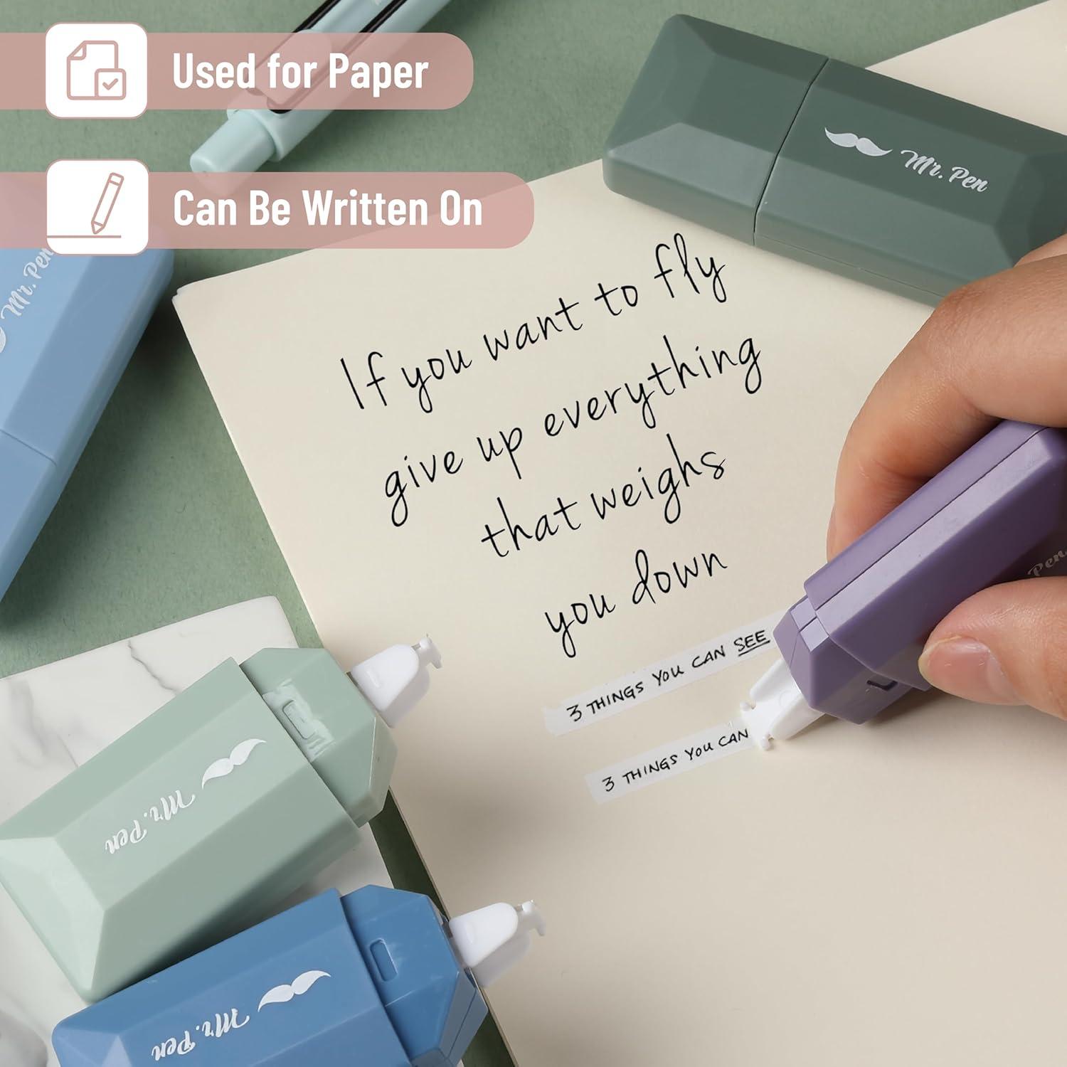 Cinta Correctora Mr. Pen 12pcs 0.51cm x 600.84cm Colores Pastel