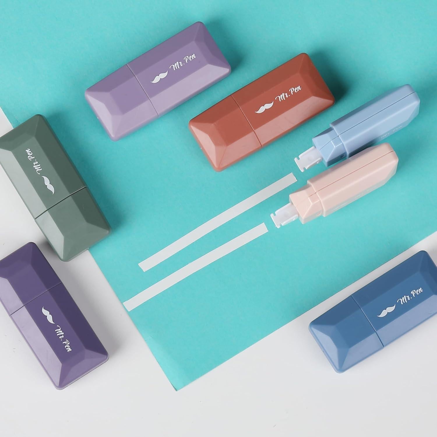 Cinta Correctora Mr. Pen 12pcs 0.51cm x 600.84cm Colores Pastel