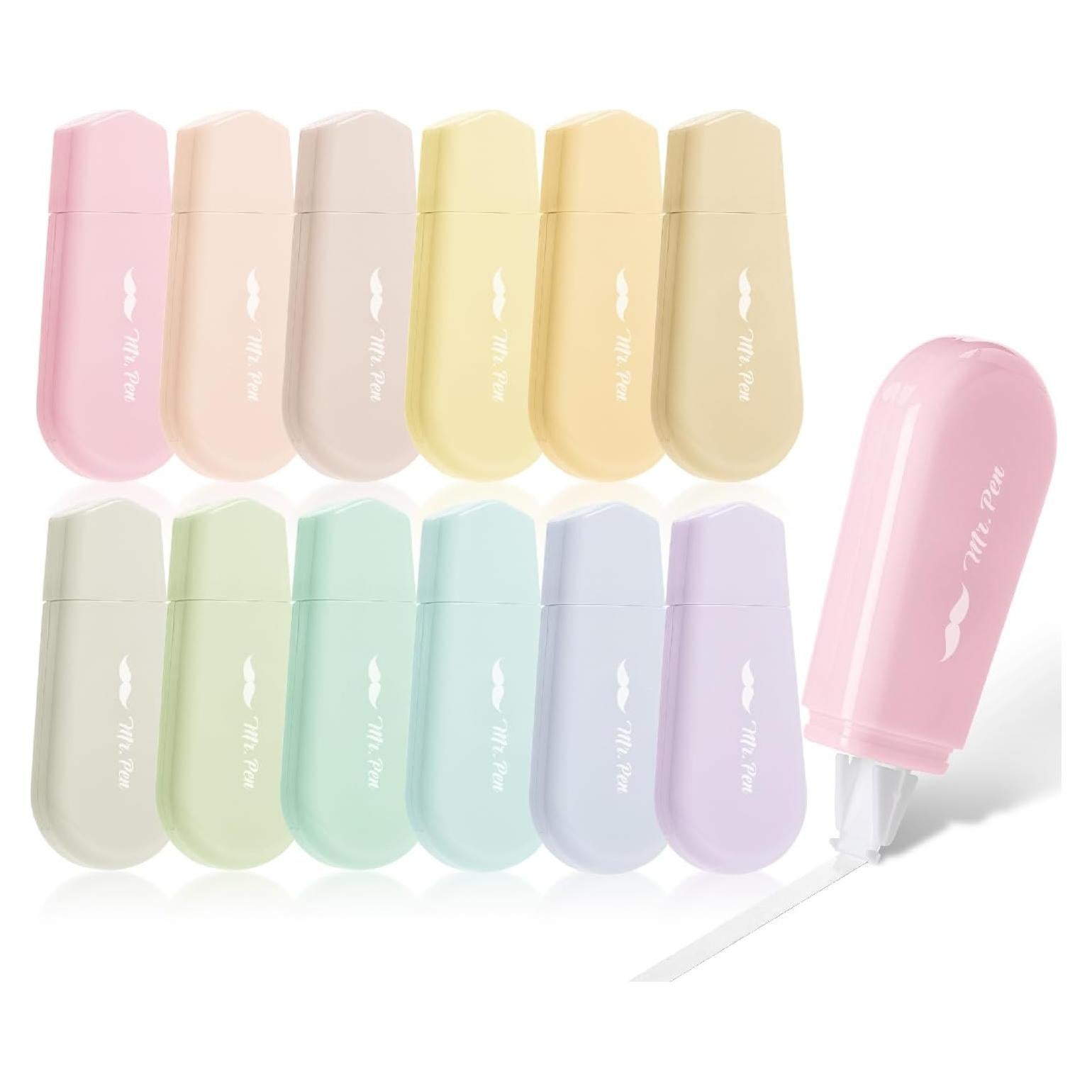 Cinta Correctora Mr. Pen 12 pcs Pastel 0.5 cm x 500 cm