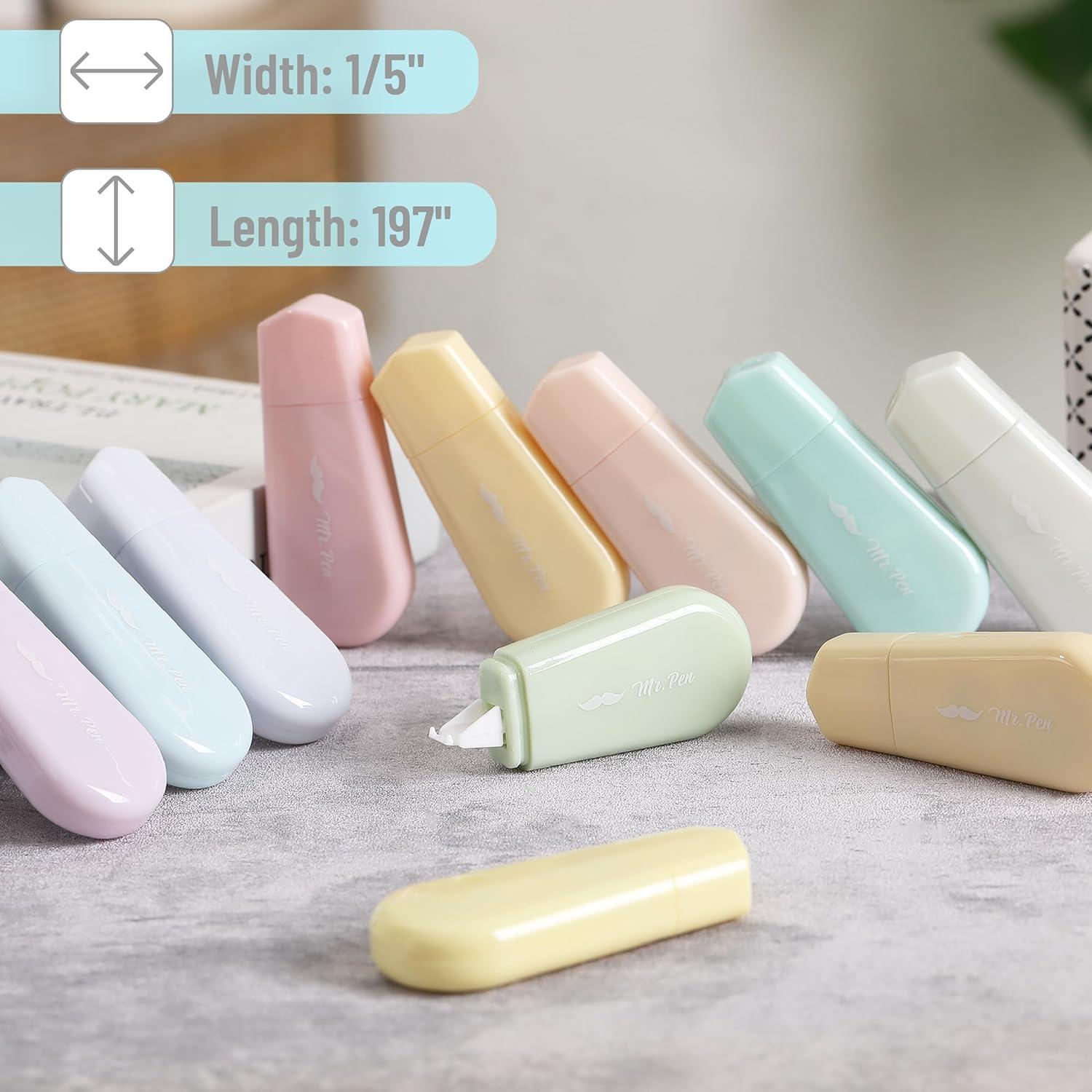 Cinta Correctora Mr. Pen 12 pcs Pastel 0.5 cm x 500 cm